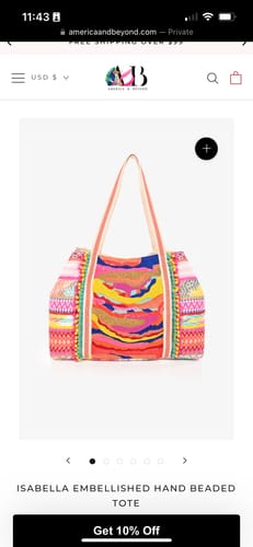 Customer photo review of Alex Embellished Hand Beaded Tote