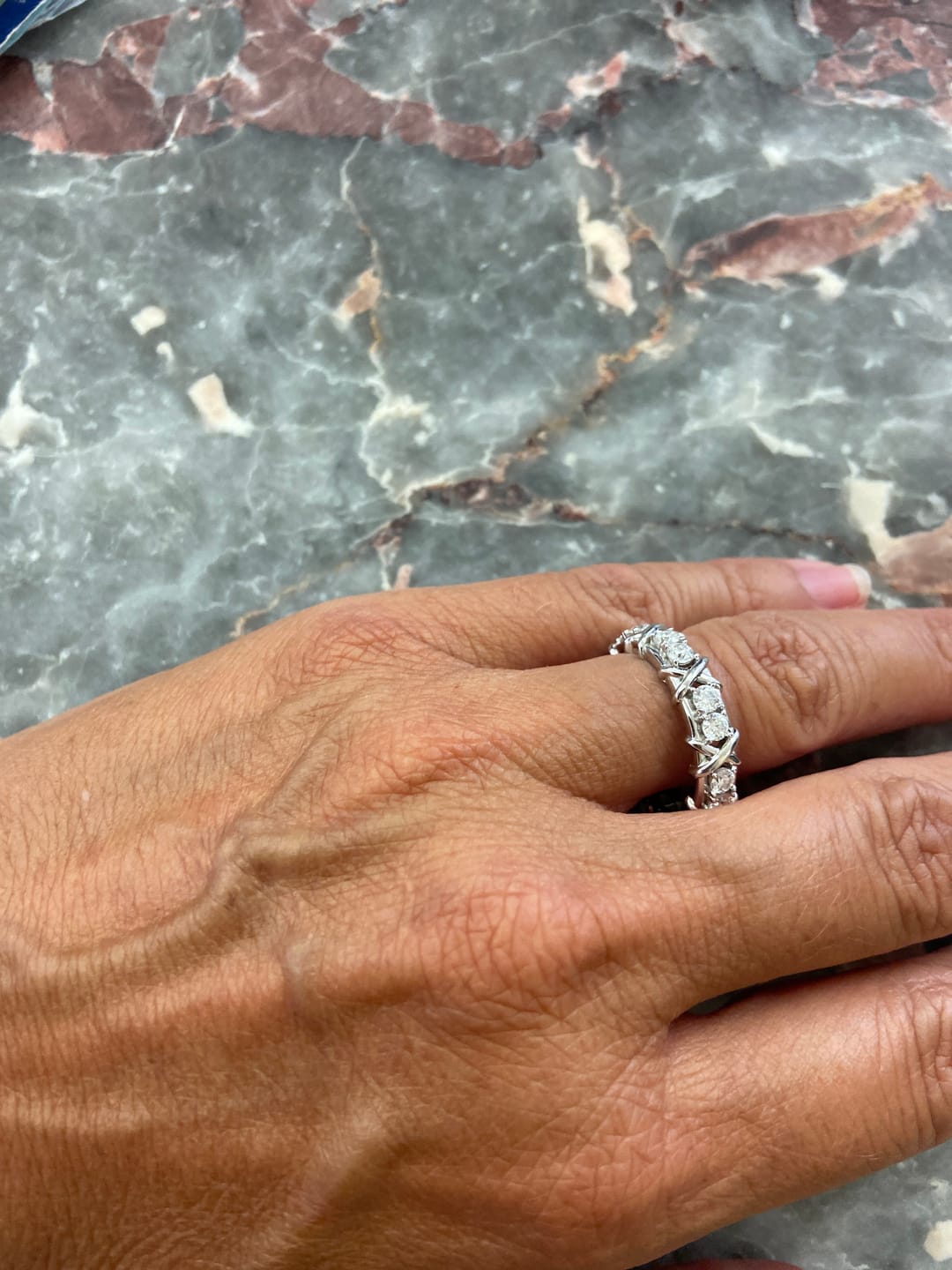 Customer photo review of MOISSANITE ROYAL STUDS. - WHITE GOLD
