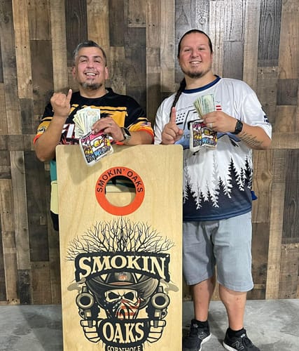 Customer photo review of Fire Cornhole Throwdown Rasta Jersey
