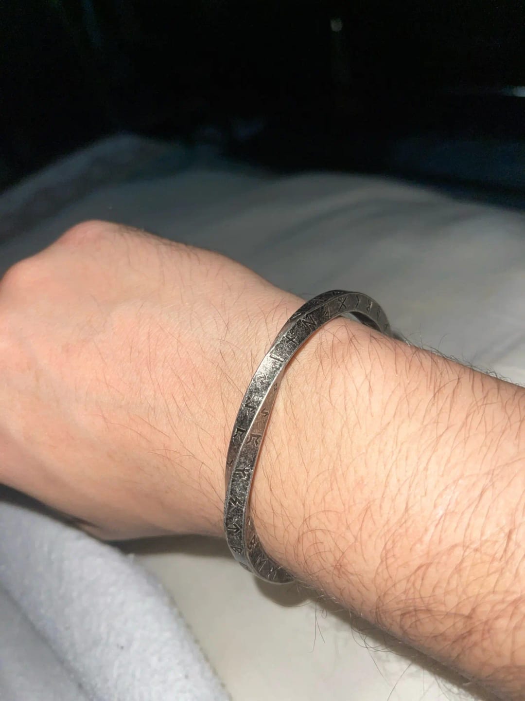 Customer photo review of Viking Runes Norse Cuff Bracelet