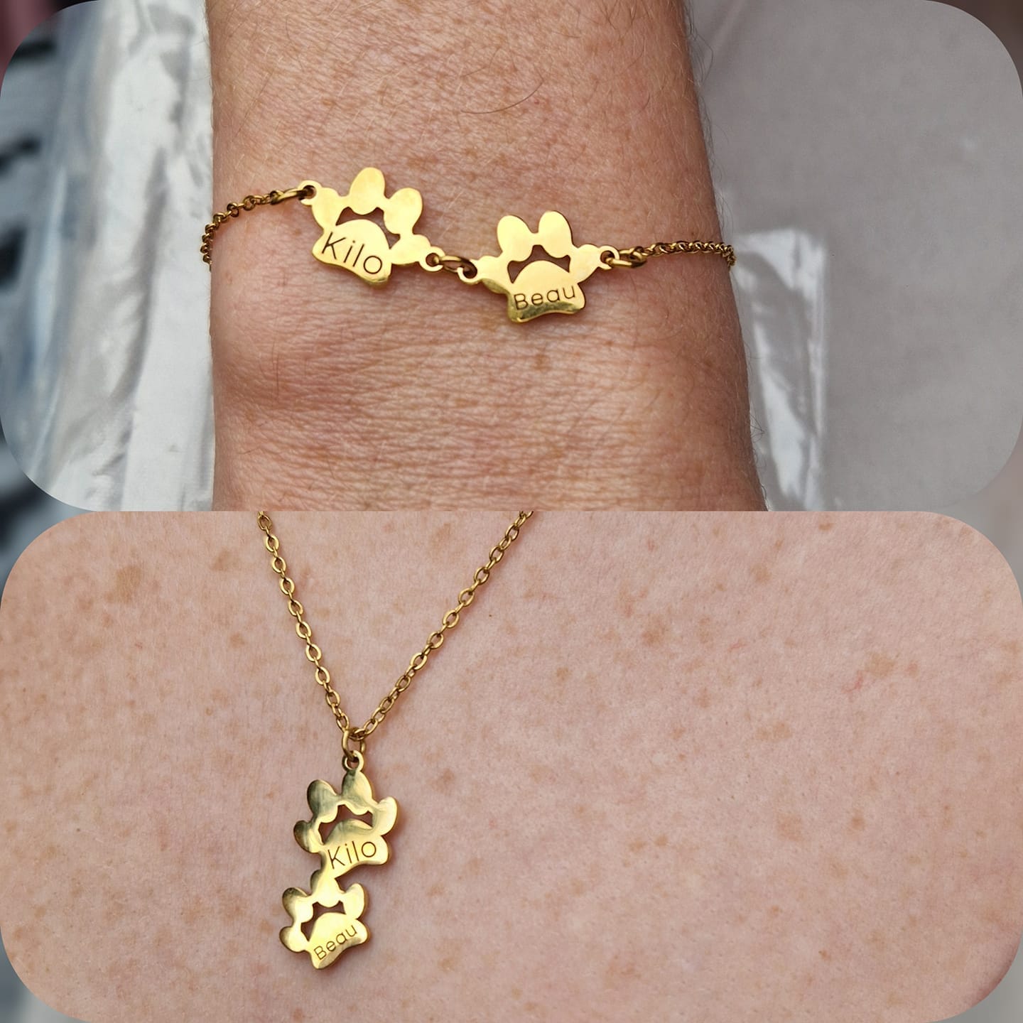Customer photo review of Gepersonaliseerde poot naamketting