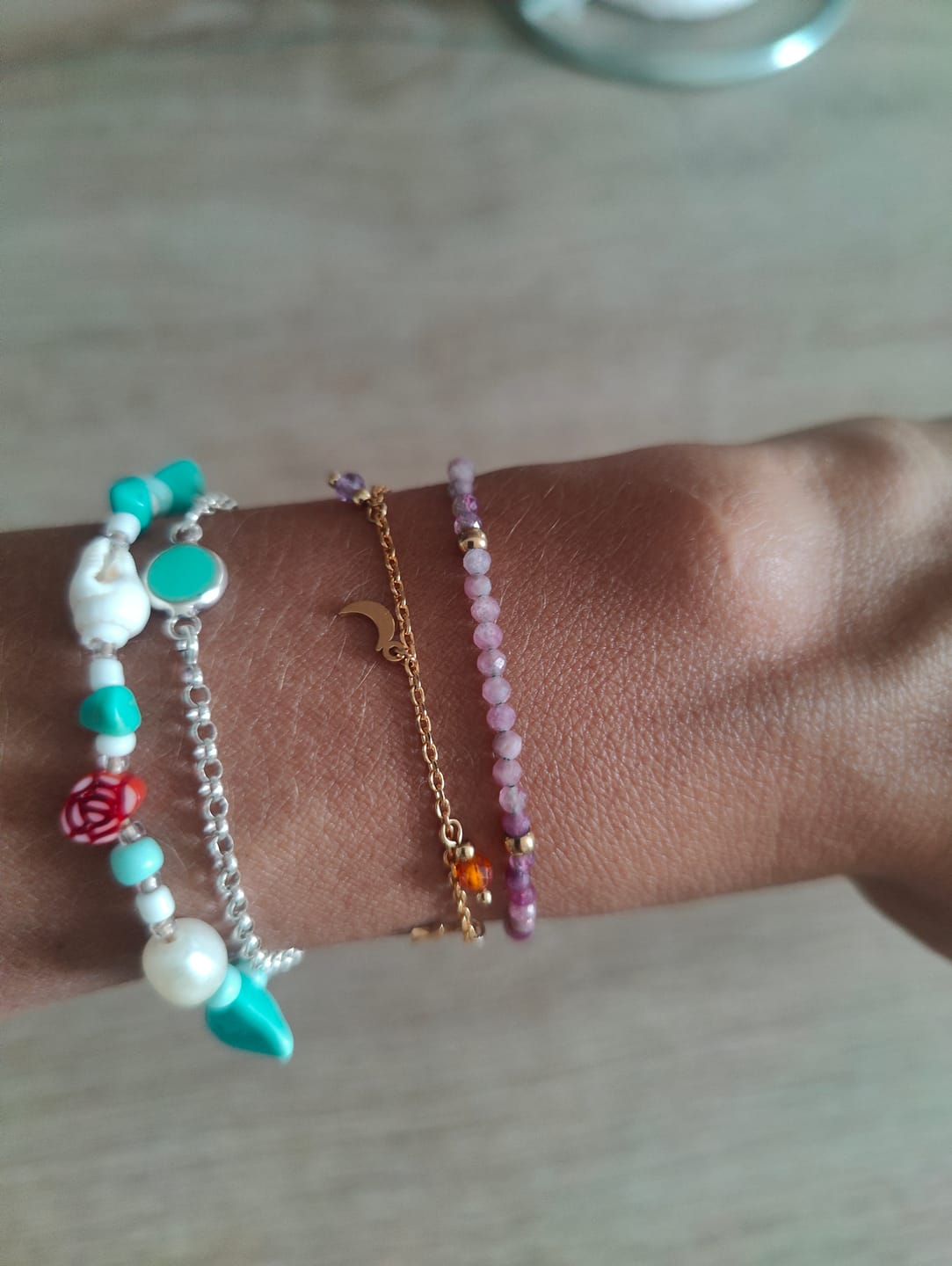 Customer photo review of Pulsera Murano Color