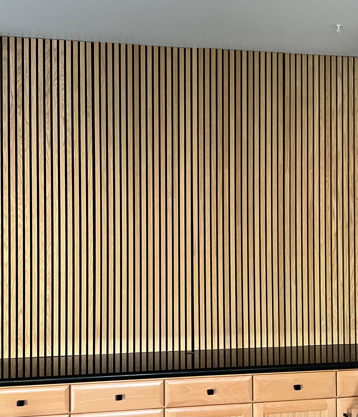 Customer photo review of Natural Oak Acoustic Slat Panel 94.5" Sample