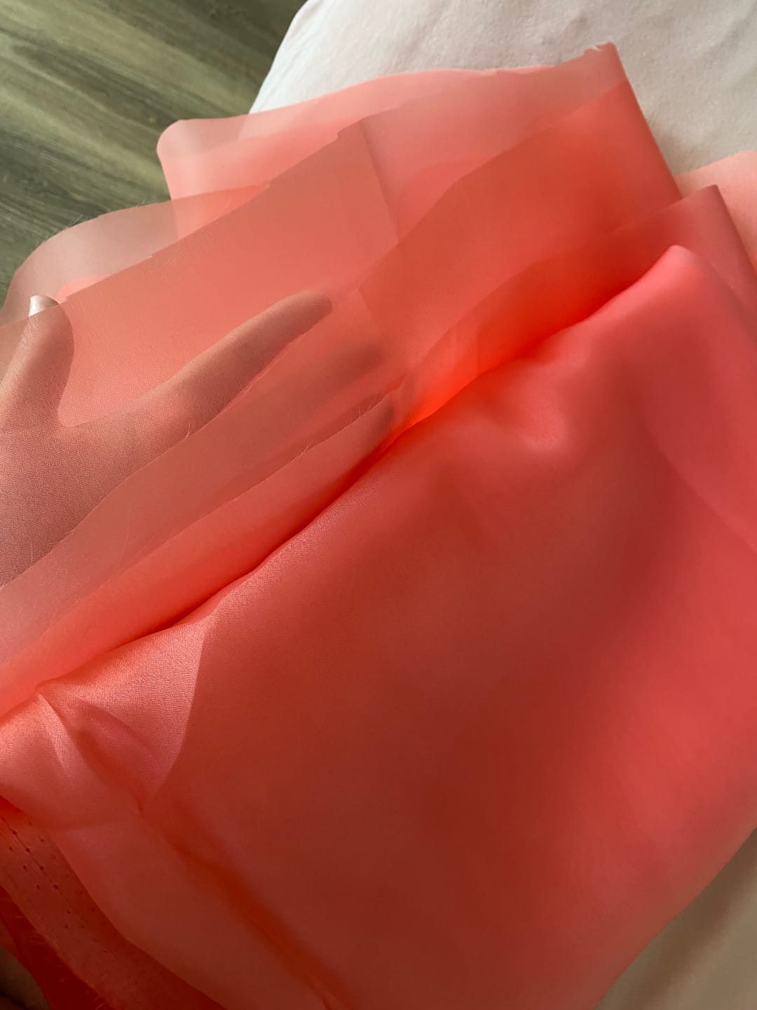 Customer photo review of Organza Sidefata Roz Coral -  3 m Latime