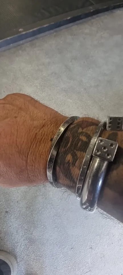Customer photo review of Viking Runes Norse Cuff Bracelet