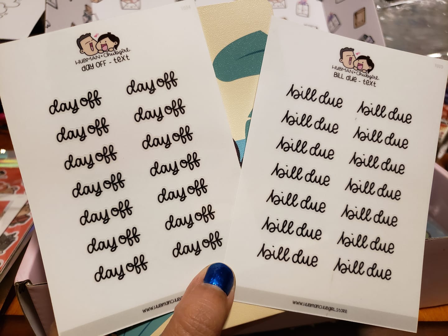 Customer photo review of Day Off Text Planner Stickers