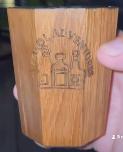 Customer photo review of Whiskey Grail (CUSTOM ENGRAVING)