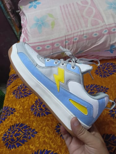 Customer photo review of FONZY Sea Blue L.Grey Men's casual sneaker