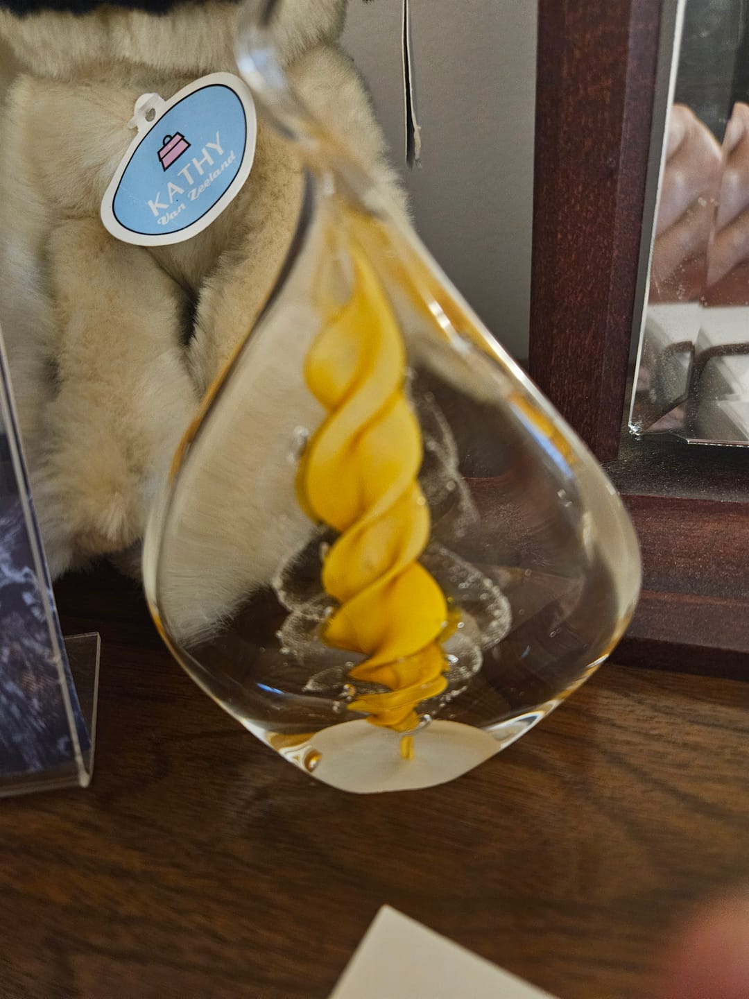 Customer photo review of Memorial Glass Flame with Cremation Ashes