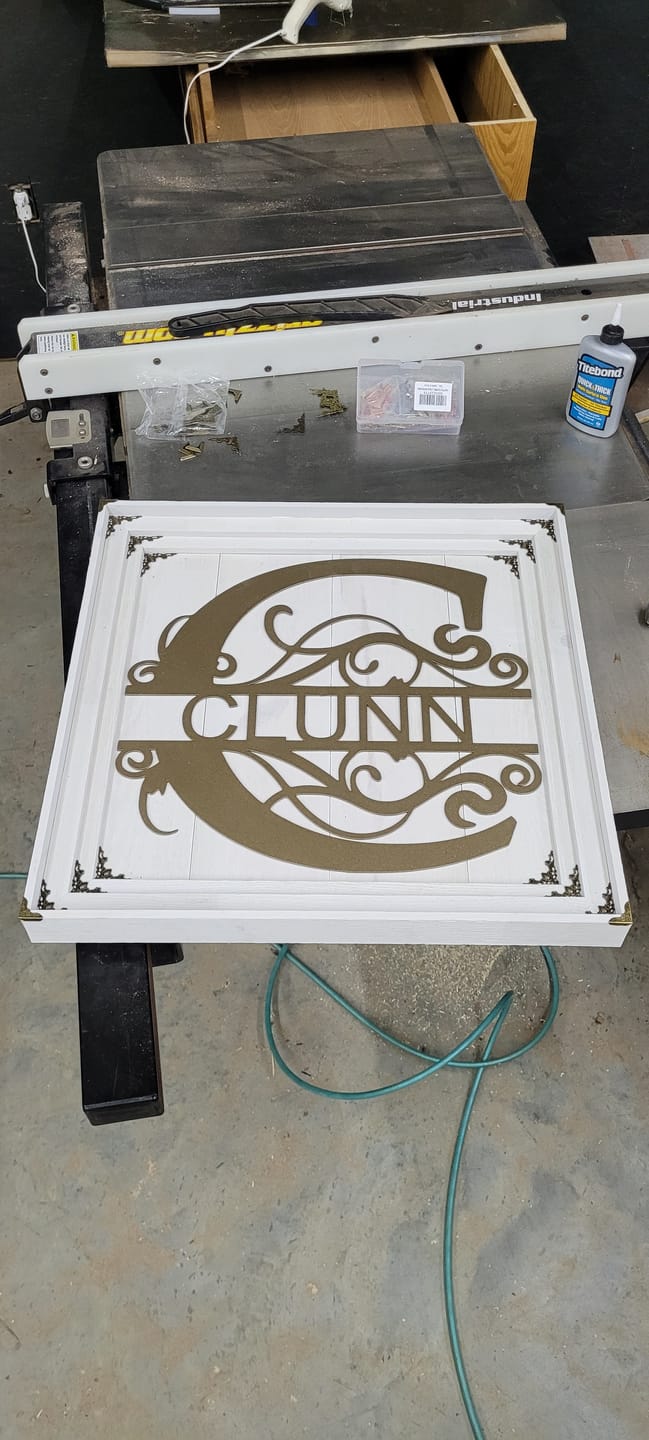 Customer photo review of Metal Split Letter Vine Monogram | Customizable Wall Art | Indoor Outdoor | Up to 46" | Over 20 Color Options
