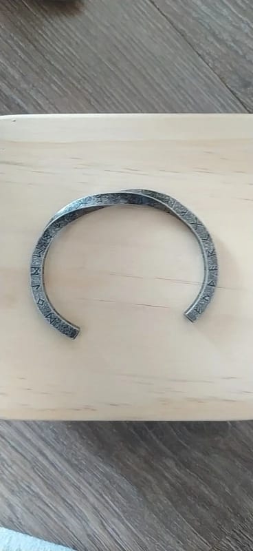 Customer photo review of Viking Runes Norse Cuff Bracelet