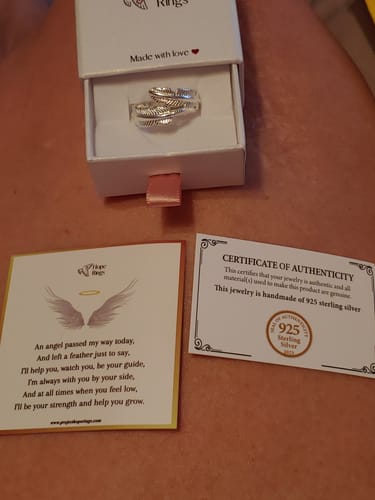 Customer photo review of Feather From An Angel Ring