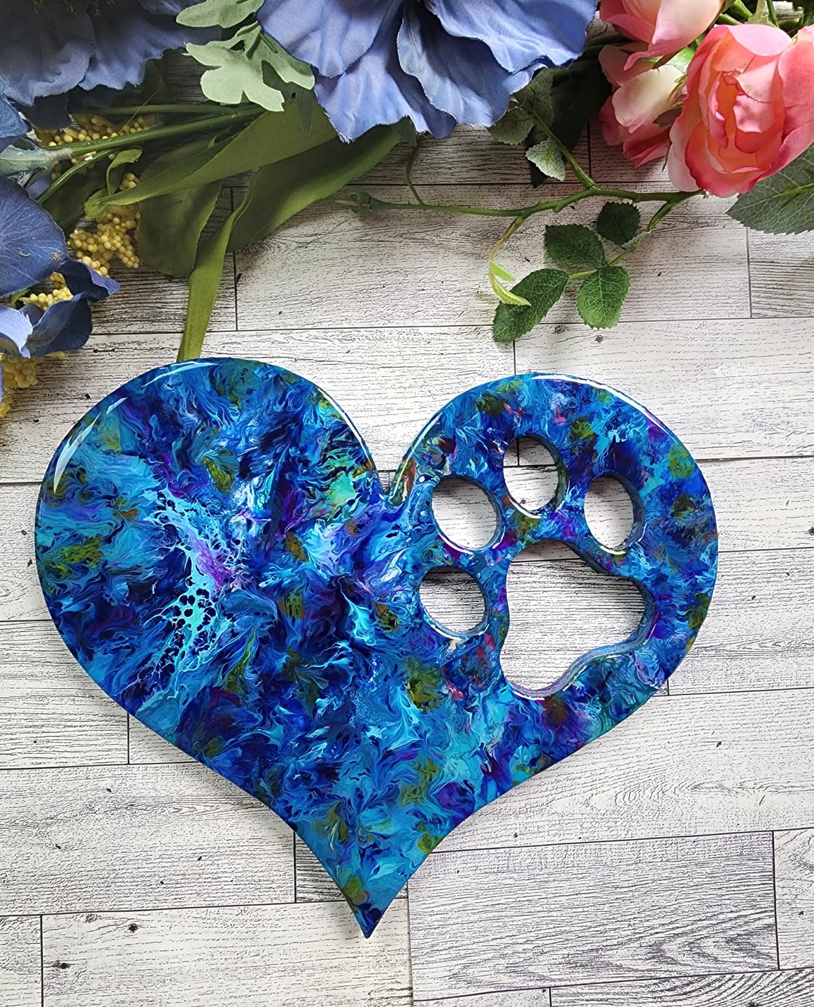 Customer photo review of Unfinished Wood Pawprint Heart Shape | Valentine's Day | Pet | DIY Craft Cutout | Up to 46"