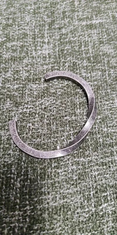 Customer photo review of Viking Runes Norse Cuff Bracelet