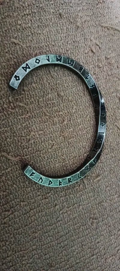 Customer photo review of Viking Runes Norse Cuff Bracelet