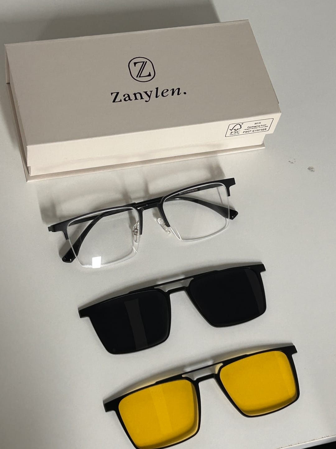 Customer photo review of Benjamin | Magnetic Clip-on Glasses | ZanyLen New Arrival 2024