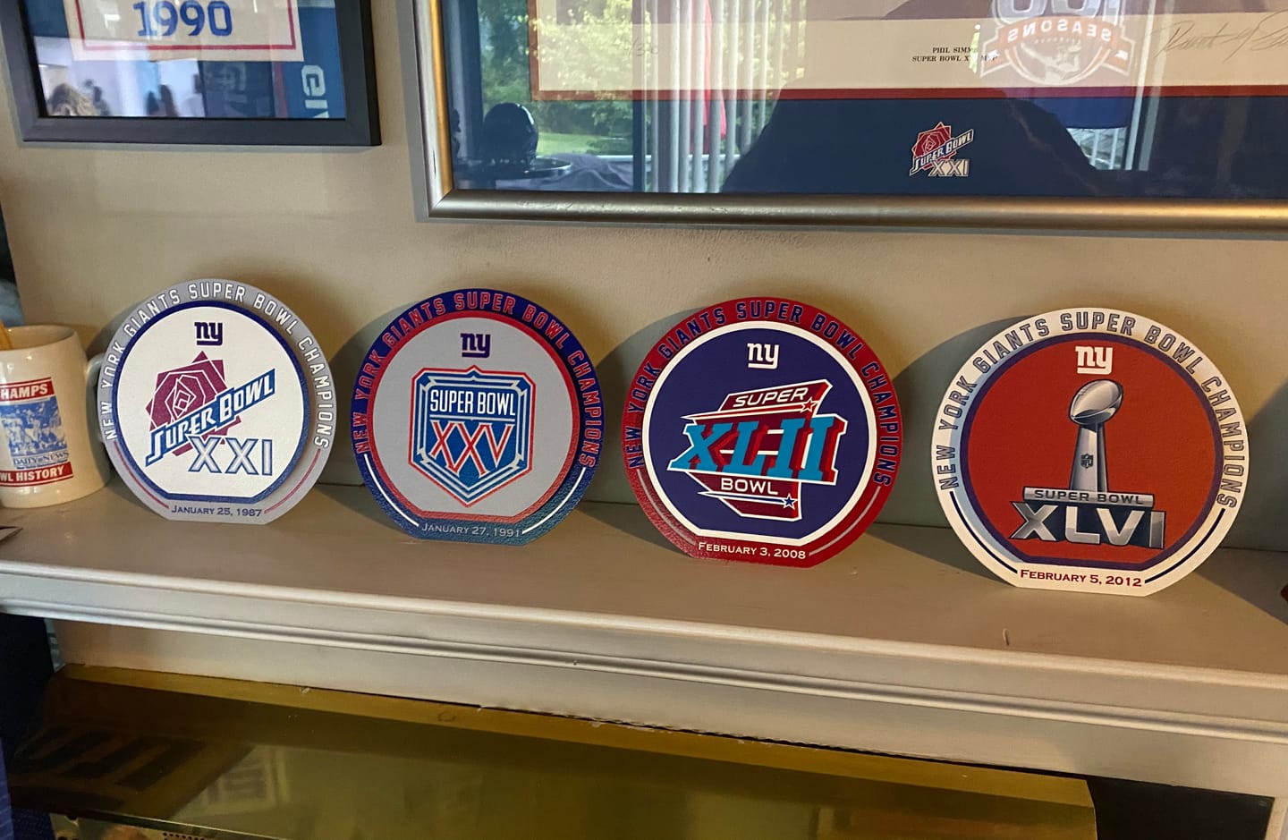 Customer photo review of New York Giants "XXI" Super Bowl "Double Play" On the Shelf or on the Wall Art
