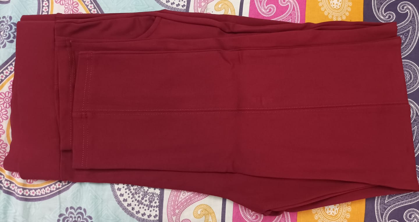 Customer photo review of Maroon 4-Way Stretchable Pants