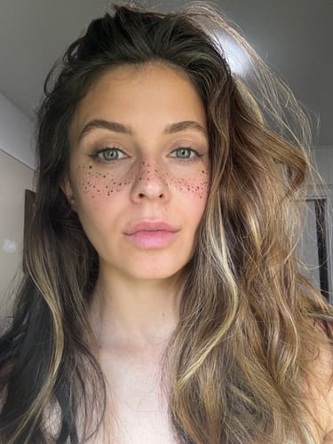 Customer photo review of Gold Stardust Speckles Makeup Patches