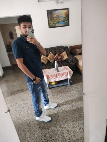 Customer photo review of COSMOS White Sky Men's High Top sneaker