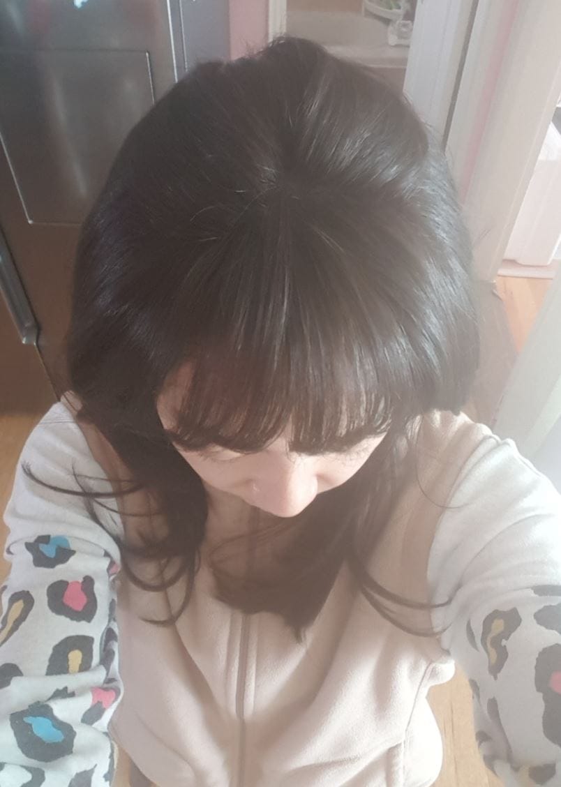 Customer photo review of *Handmade* Top Cover) See-through Bang Loose C-Curl