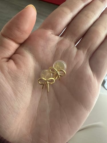 Customer photo review of Alice Clip On Earrings in Gold