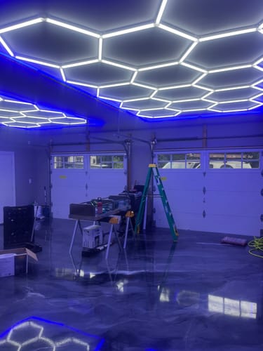 Customer photo review of Hexagon Garage Light Grid | H14 Color
