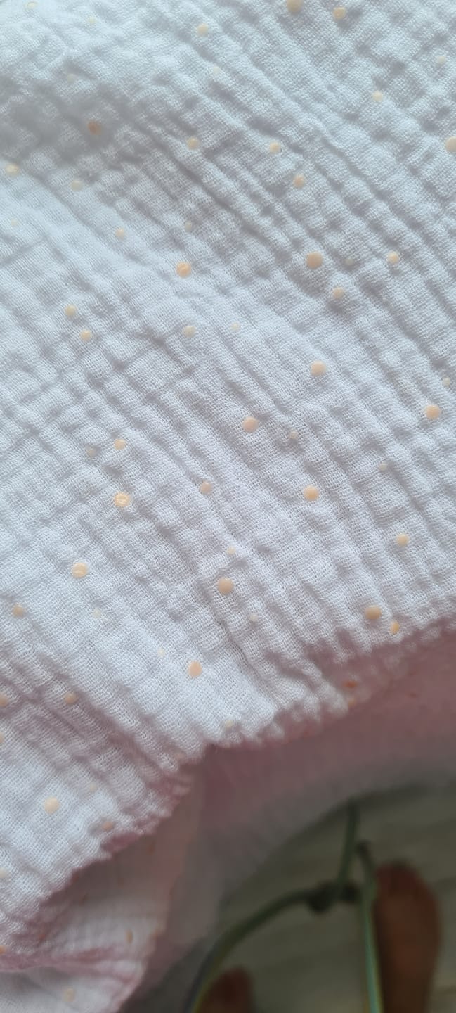 Customer photo review of Gold Speckled Double Gauze Fabric