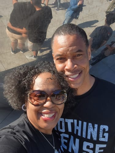 Customer photo review of Her Rock & His Peace Shirts