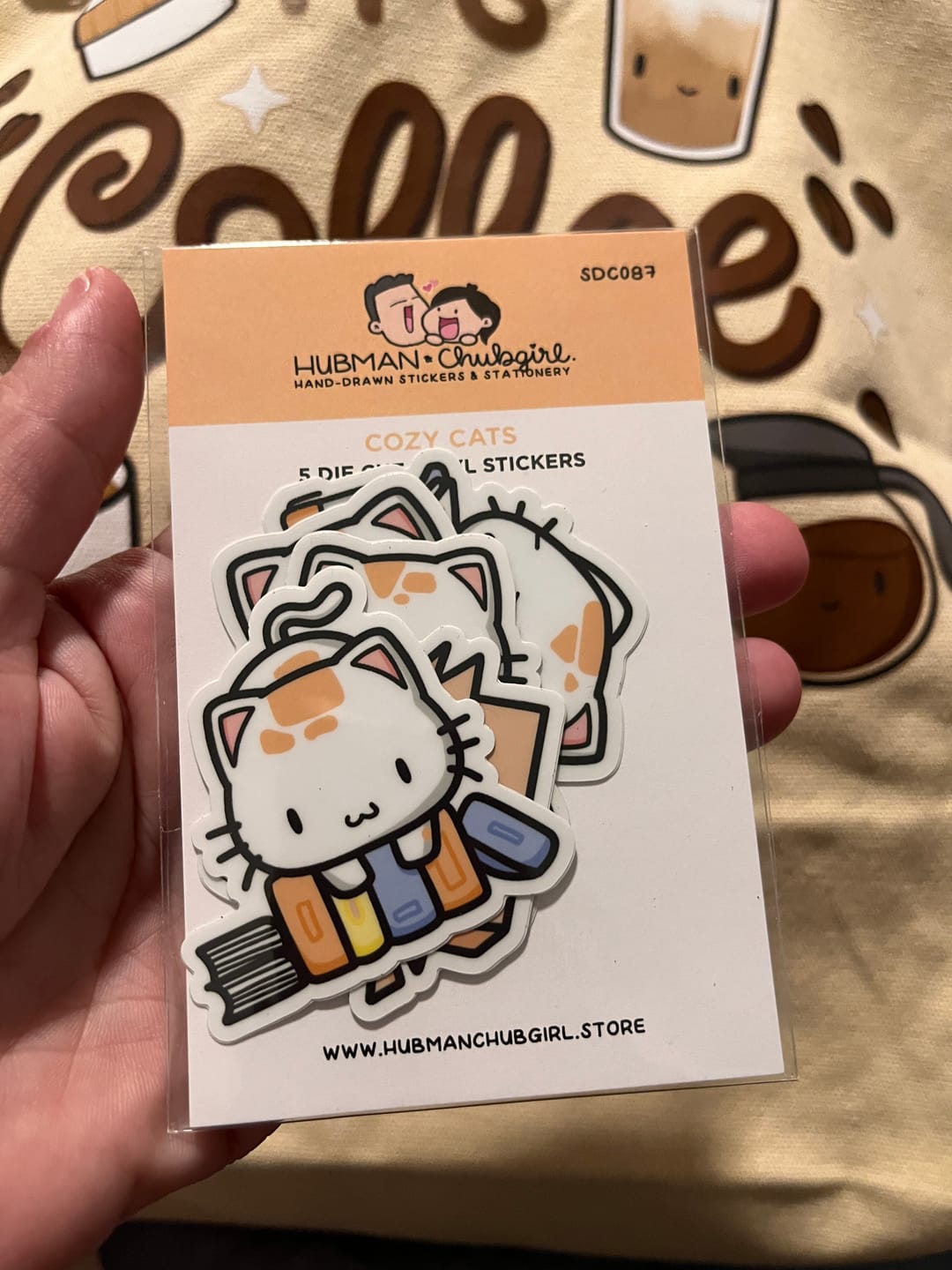 Customer photo review of Cozy Cat Die Cut Stickers