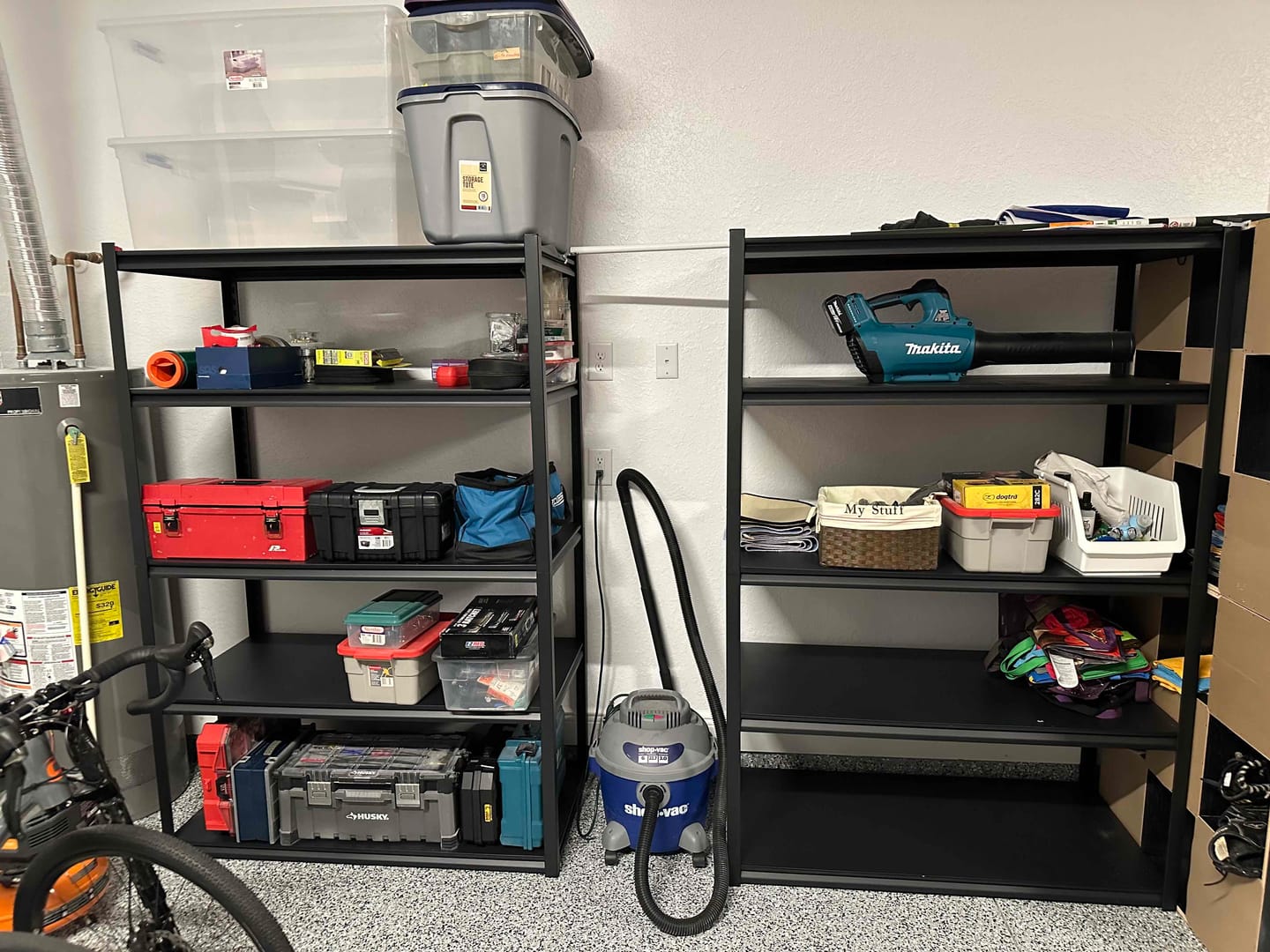 Customer photo review of REIBII 5-Tier 72" H Garage Shelving, 3000LBS Adjustable Metal Shelving Unit, Storage Shelves For Warehouse, Basement & Industrial