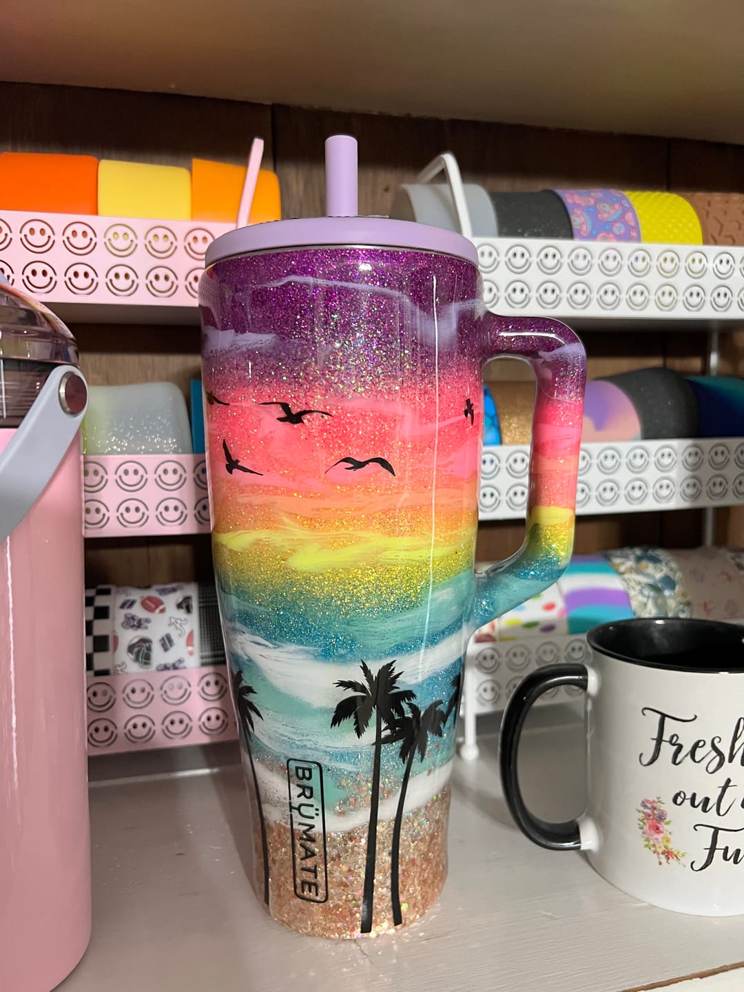 Customer photo review of SEND IN Glitter Beach Brümate 40oz