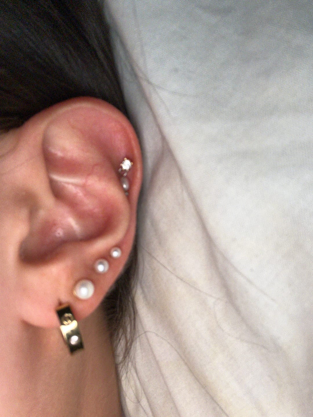 Customer photo review of Jacinta Perlen Ohrstecker | 18K vergoldet