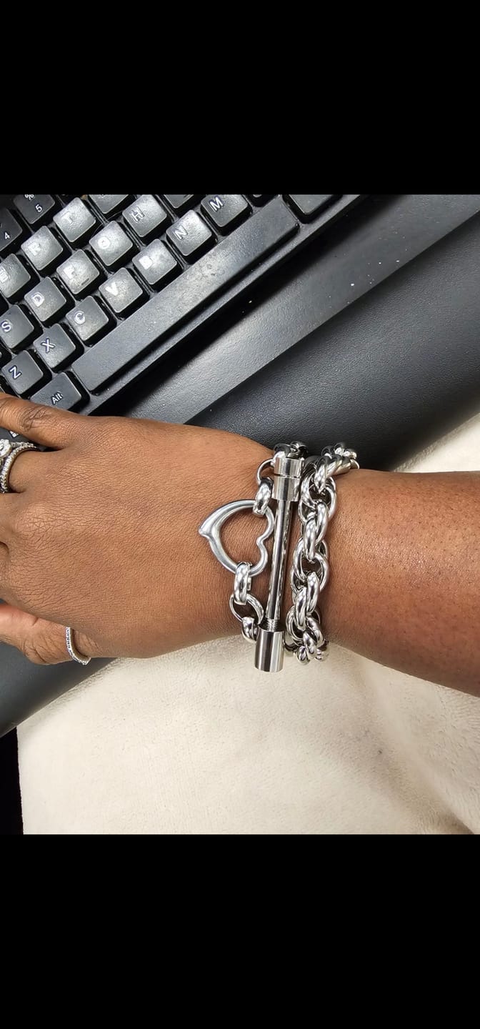 Customer photo review of Tabitha Stainless Steel Bar Bangle