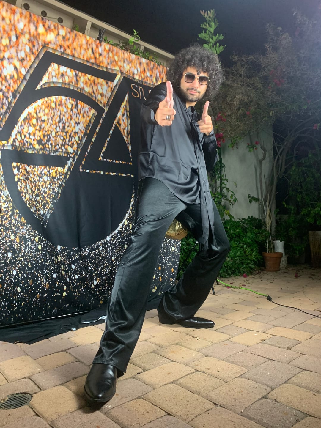 Customer photo review of Studio 54 Birthday Party Photo Backdrop With Floor