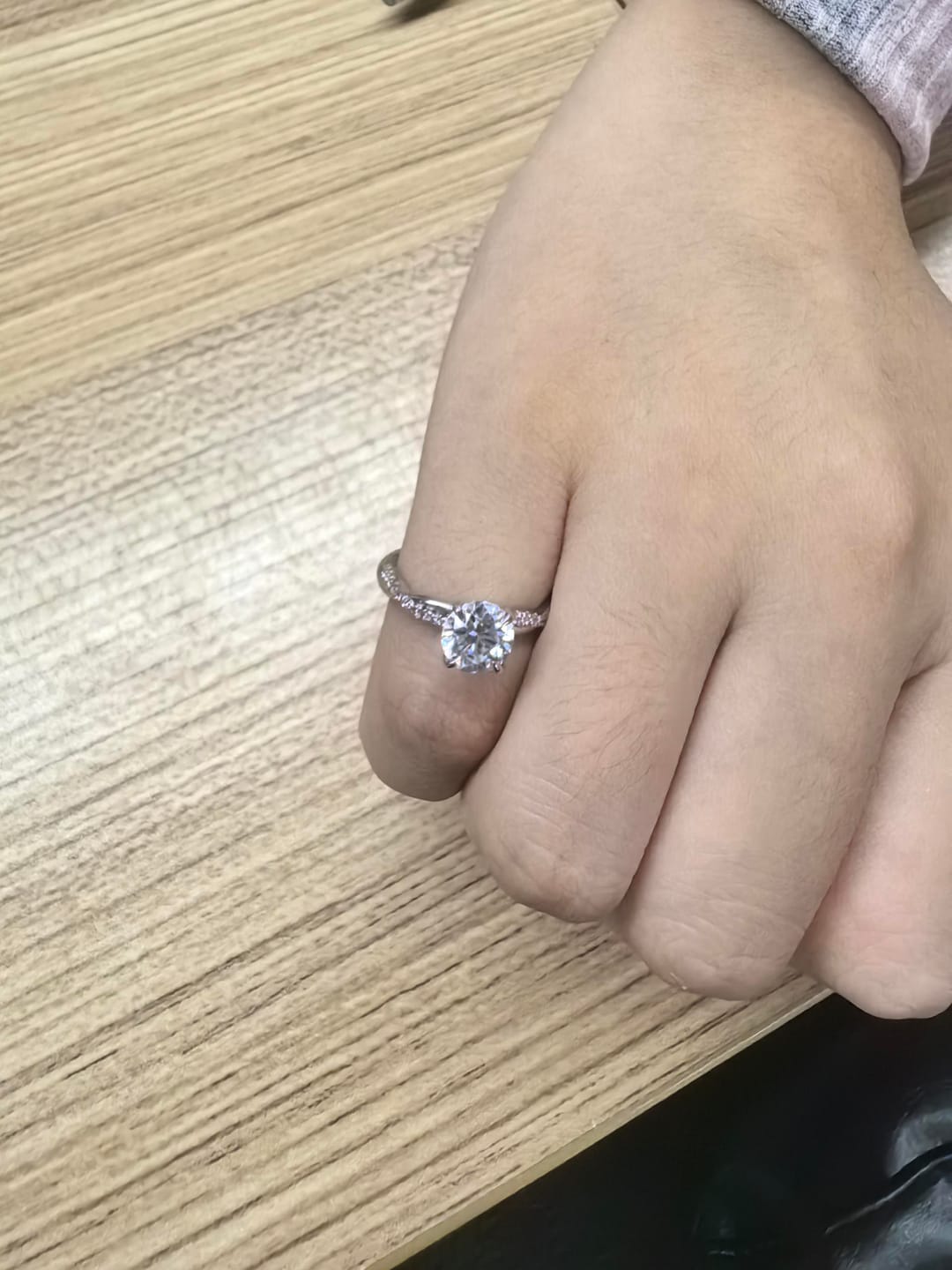 Customer photo review of S925 1.25 Carat Twist Round Cut Engagement Ring In Sterling Silver For Bridal & Daily Wear