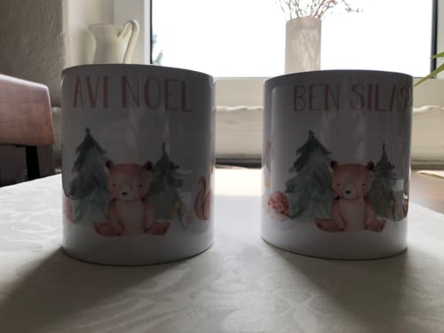 Kundenbewertung mit Foto zu Bedruckte Spardose für Kinder - im Waldtiere Design - mit Namen
