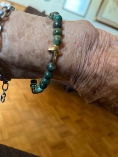 Customer photo review of African Turquoise Bracelet with Cross