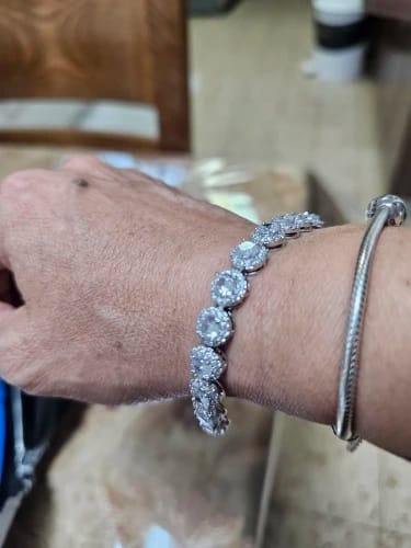 Customer photo review of RAQUEL MICRO PAVE SIMULATED DIAMOND LUXURY TENNIS BRACELET