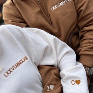 Customer photo review of Custom Embroidered Roman Numeral Hoodie