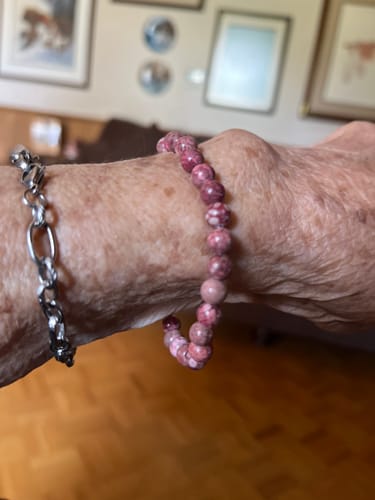 Customer photo review of Red Dot Natural Stone Bracelet