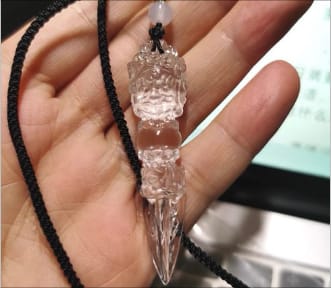 Customer photo review of Protective Energy Clear Quartz Pendants