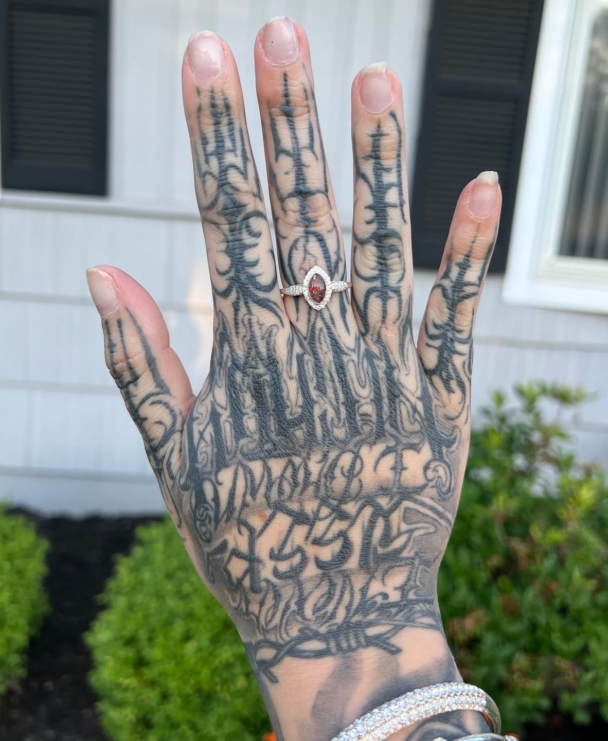 Customer photo review of Bedazzled Marquise Cremation Ring