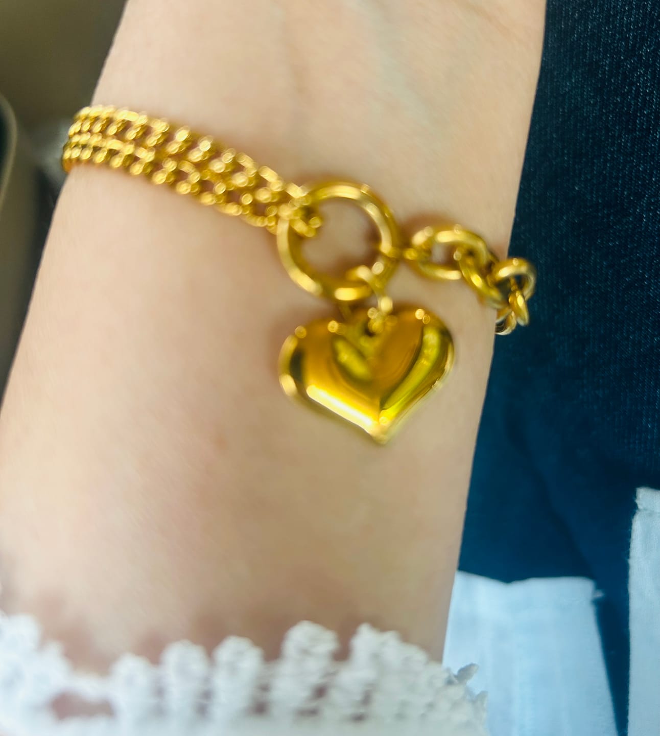 Customer photo review of The Heart of Gold Bracelet