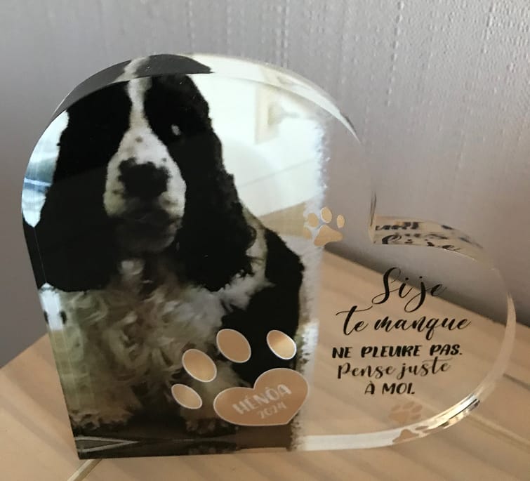 Customer photo review of Si je te manque - Cœur en verre personnalisé
