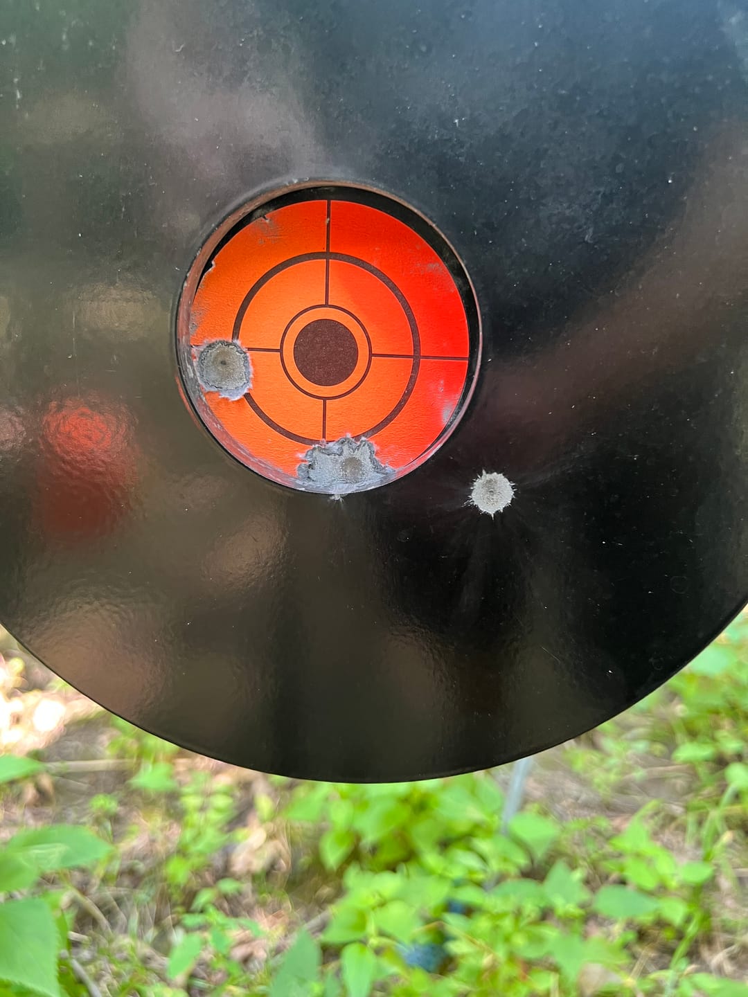 Customer photo review of 10" X 3/8" AR500 Steel Bullseye Gong Target