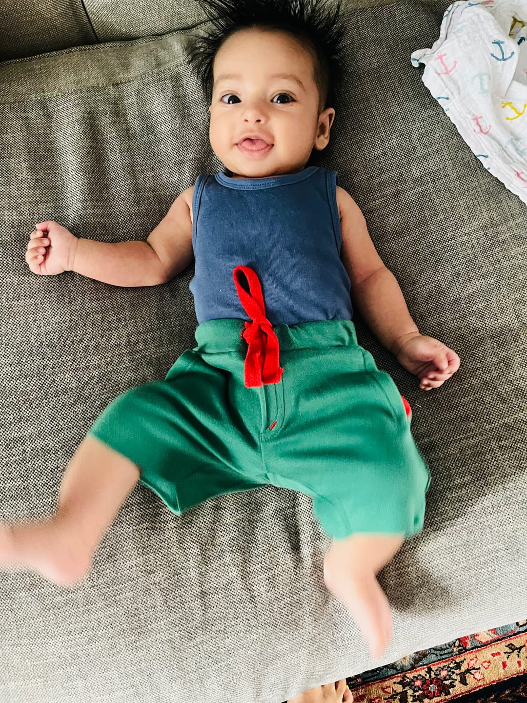 Customer photo review of Jungle Green Beach Shorts