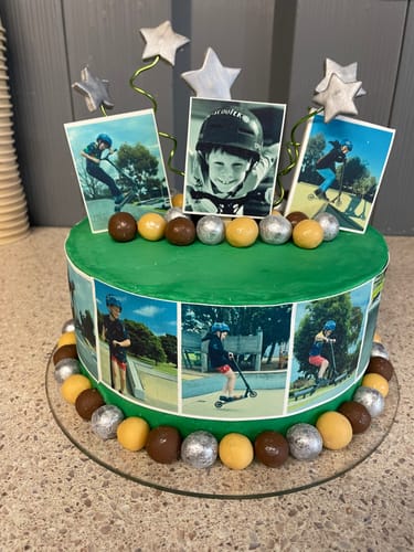 Customer photo review of Photo Collage - Custom Edible Icing Image