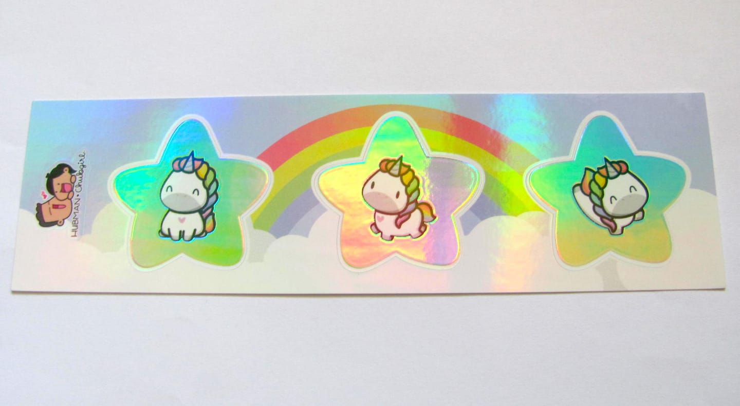 Customer photo review of Rainbow Unicorns Variety Sticker Pack