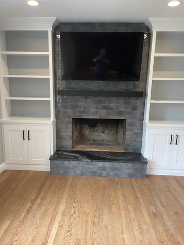 Customer photo review of Standard Sizes Non-Combustible Steel Mantel Shelves - 12 Finishes Available